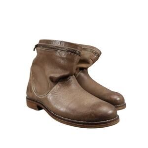 Le Cafe Noir Shoes Womens 36 Booties Leather Expandable Zip Rhinestone Collar